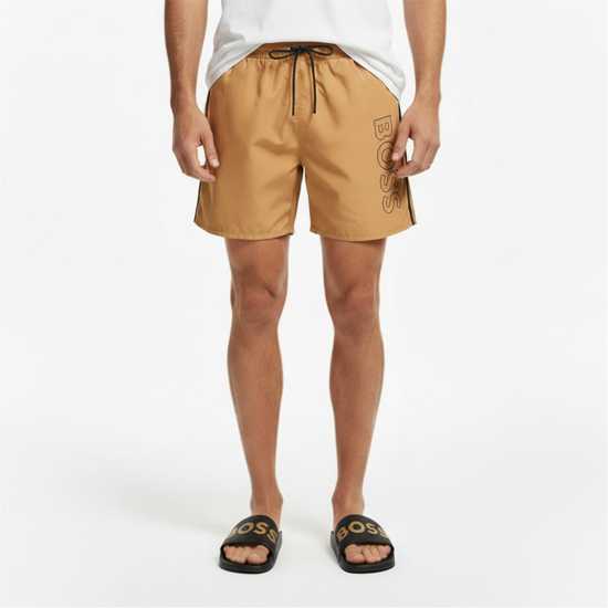 Hugo Boss Boss Mens Boss Swim Shorts With Logo Detail (Stormfish)  