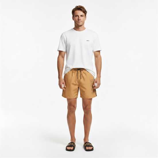 Hugo Boss Boss Mens Boss Swim Shorts With Logo Detail (Stormfish)  