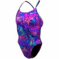Nike Tie Back Swimsuit Womens Виолетово Дамски бански