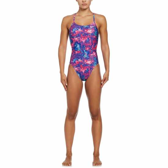 Nike Tie Back Swimsuit Womens Виолетово Дамски бански