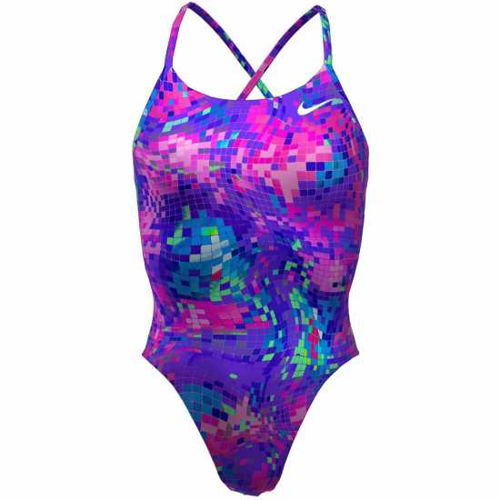 Nike Tie Back Swimsuit Womens Виолетово Дамски бански