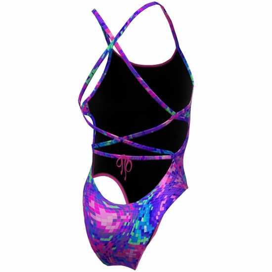 Nike Tie Back Swimsuit Womens Виолетово Дамски бански