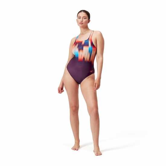 Speedo Digital Printed Medalist Swimsuit Womens  Дамски бански