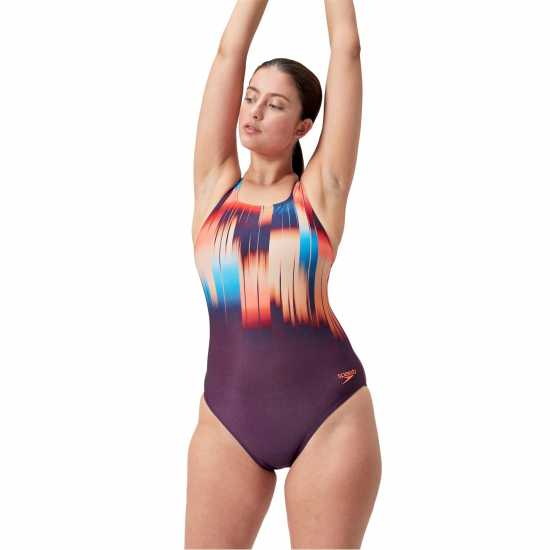 Speedo Digital Printed Medalist Swimsuit Womens  Дамски бански