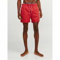 Jack And Jones Double Waistband Swim Shorts True Red Мъжки къси панталони