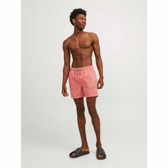 Мъжки плувни шорти и клинове Jack And Jones Fiji Double Logo Swim Shorts Горещ Корал Jack And Jones Fiji Double Logo Swim Shorts Горещ Корал Мъжки плувни шорти и клинове