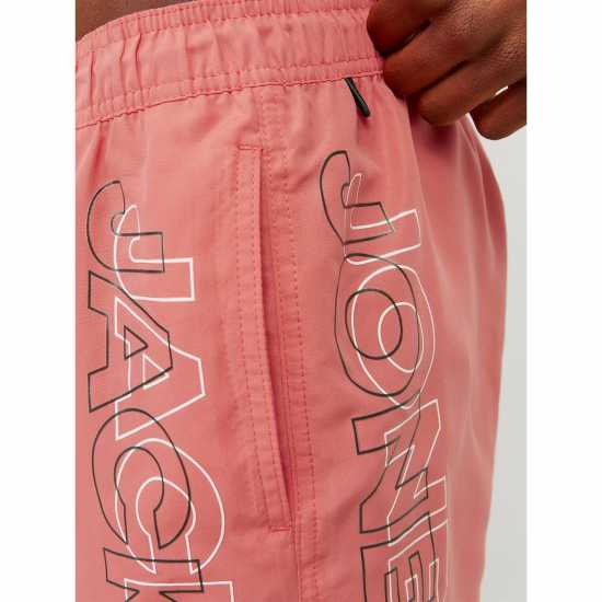 Мъжки плувни шорти и клинове Jack And Jones Fiji Double Logo Swim Shorts Горещ Корал Jack And Jones Fiji Double Logo Swim Shorts Горещ Корал Мъжки плувни шорти и клинове