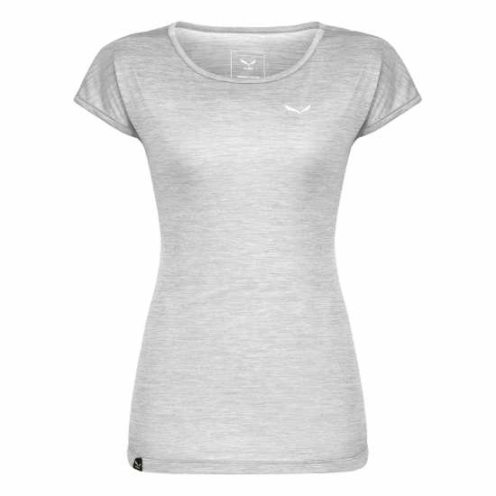 Salewa Puez Melange Dry T-Shirt Womens Бяло Меланж Дамски дрехи за бягане