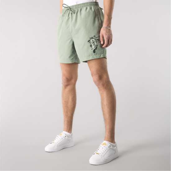 Pretty Green Aquarelle Swim Shorts Green Мъжки плувни шорти и клинове