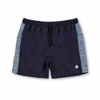 Pretty Green Eclipse Paisley Swim Shorts Морска синьо Мъжки плувни шорти и клинове