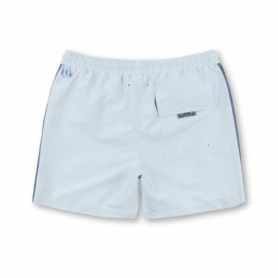Pretty Green Eclipse Paisley Swim Shorts Светло синьо Мъжки плувни шорти и клинове