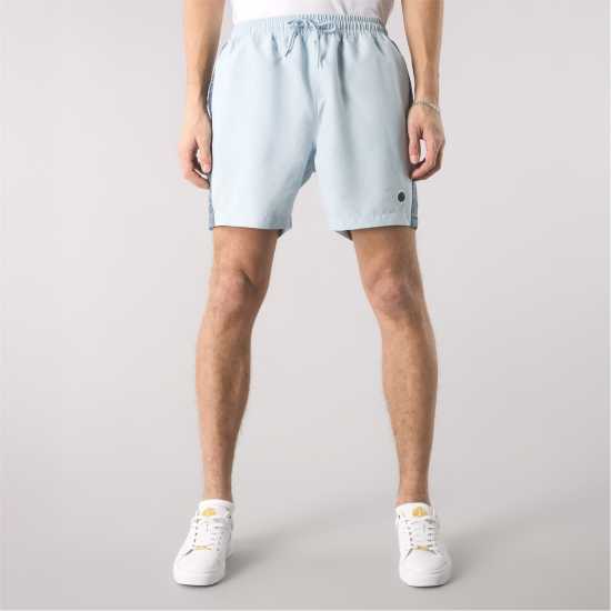 Pretty Green Eclipse Paisley Swim Shorts Светло синьо Мъжки плувни шорти и клинове