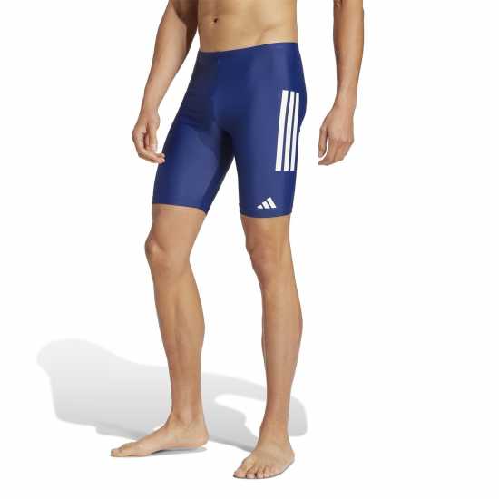 Adidas Мъжки Плувен Клин Primeblue 3-Stripes Swim Jammer Mens Тъмно синьо/бяло Мъжки плувни шорти и клинове