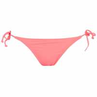 Oneill Дамско Долнище На Бански Solid Tie Side Bikini Bottoms Ladies Neon Pink Дамски бански