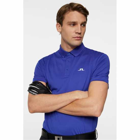 J Lindeberg Golf Bridge Polo Sn53 clematis blue 