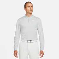 Nike Dri-FIT Victory Men's Long-Sleeve Golf Polo Grey/White Мъжко облекло за едри хора