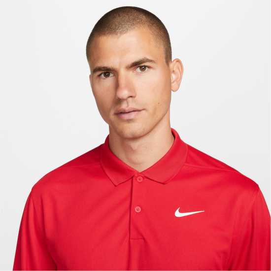 Nike Dri-FIT Victory Men's Long-Sleeve Golf Polo Uni Red/White Мъжко облекло за едри хора