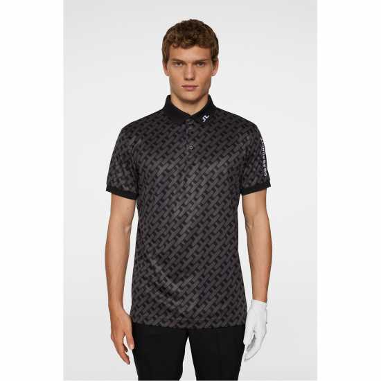 J Lindeberg Golf Tech Print Polo Sn52 Tonal Black J Lindeberg Golf Tech Print Polo Sn52 Tonal Black