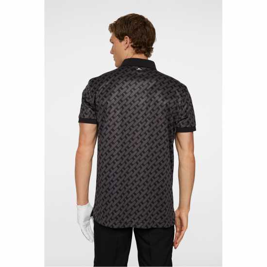 J Lindeberg Golf Tech Print Polo Sn52 Tonal Black J Lindeberg Golf Tech Print Polo Sn52 Tonal Black