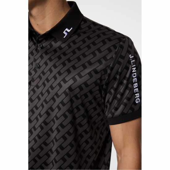 J Lindeberg Golf Tech Print Polo Sn52 Tonal Black J Lindeberg Golf Tech Print Polo Sn52 Tonal Black