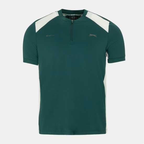 Slazenger Тениска Stretch Woven Golf T Shirt Green/White 