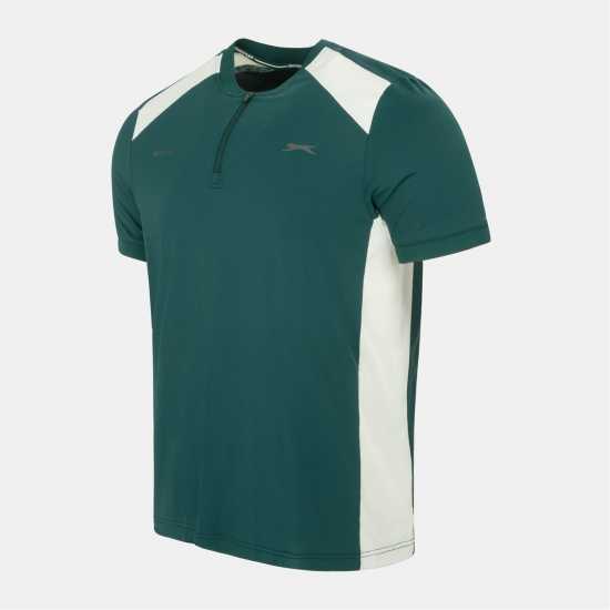 Slazenger Тениска Stretch Woven Golf T Shirt Green/White 