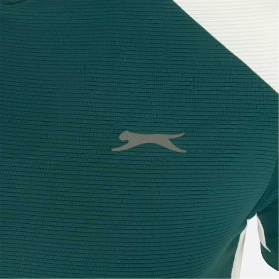 Slazenger Тениска Stretch Woven Golf T Shirt Green/White 