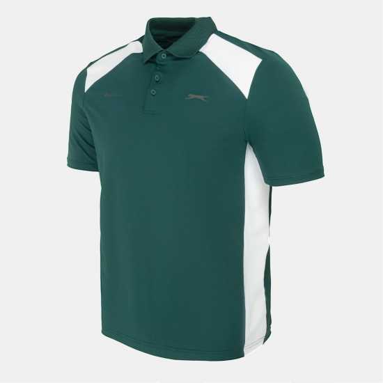 Slazenger Club Hs Polo Mens Green/White Мъжко голф облекло