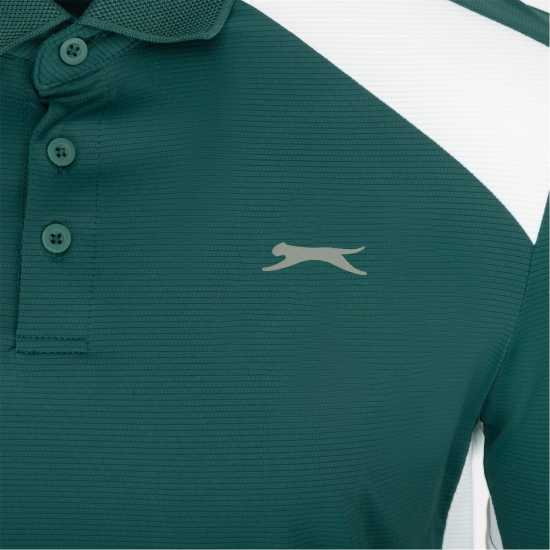 Slazenger Club Hs Polo Mens Green/White Мъжко голф облекло
