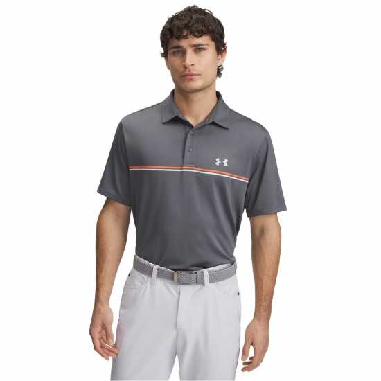 Under Armour Блуза С Яка Men's Stripe Short-Sleeve Performance Polo Shirt Сиво 