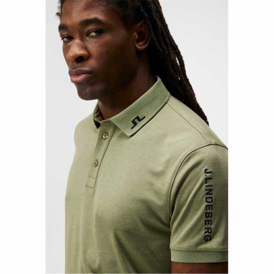 Мъжка Блуза С Яка J Lindeberg Golf Tour Tech Golf Polo Shirt Mens Маслено зелено Мел Дрехи за голф