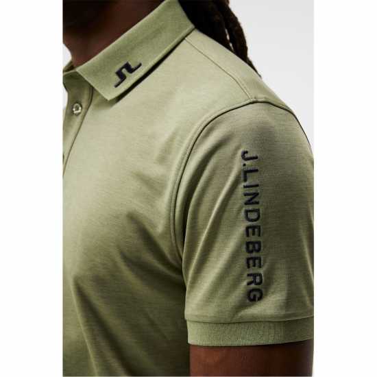 Мъжка Блуза С Яка J Lindeberg Golf Tour Tech Golf Polo Shirt Mens Маслено зелено Мел Дрехи за голф
