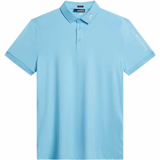 Мъжка Блуза С Яка J Lindeberg Golf Tour Tech Golf Polo Shirt Mens Балтийско море/бяло Дрехи за голф