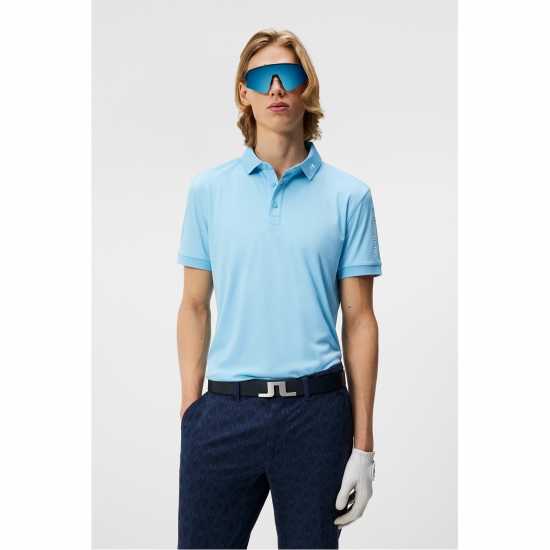 Мъжка Блуза С Яка J Lindeberg Golf Tour Tech Golf Polo Shirt Mens Балтийско море/бяло Дрехи за голф