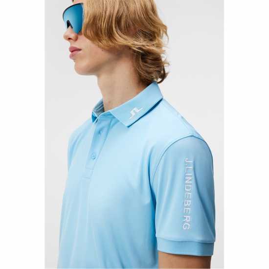 Мъжка Блуза С Яка J Lindeberg Golf Tour Tech Golf Polo Shirt Mens Балтийско море/бяло Дрехи за голф