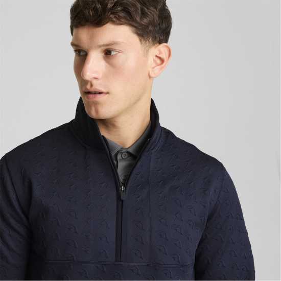 Puma Мъжка Блуза С Яка X Ap Jacquard Quarter Zip Polo Shirt Mens Deep Navy Puma Мъжка Блуза С Яка X Ap Jacquard Quarter Zip Polo Shirt Mens Deep Navy