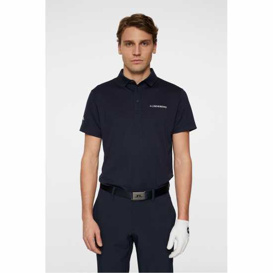 J Lindeberg Golf Bridge Polo Mens Морска синьо Дрехи за голф