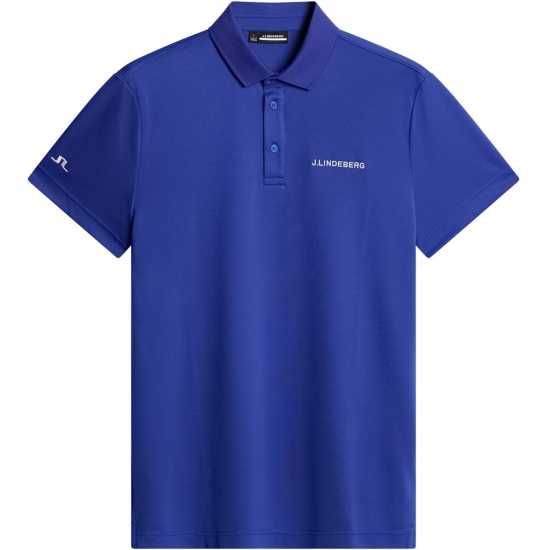 J Lindeberg Golf Bridge Polo Mens Синьо Клематис Дрехи за голф