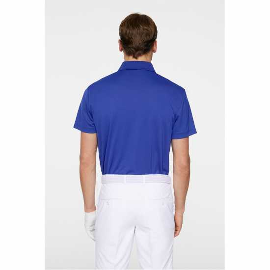 J Lindeberg Golf Bridge Polo Mens Синьо Клематис Дрехи за голф
