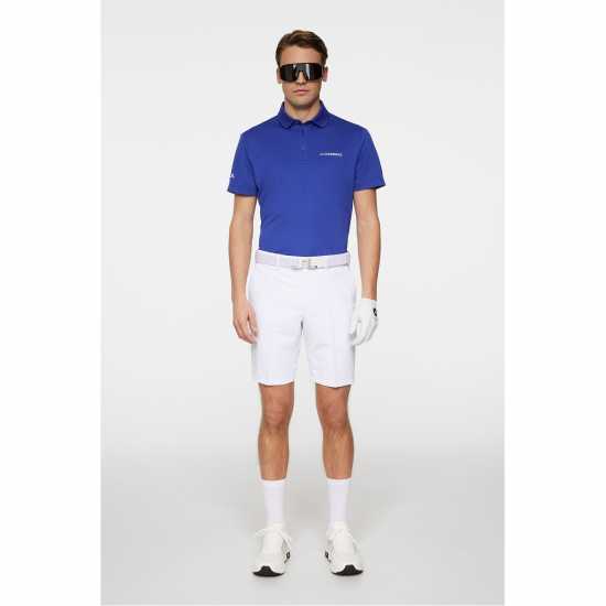 J Lindeberg Golf Bridge Polo Mens Синьо Клематис Дрехи за голф