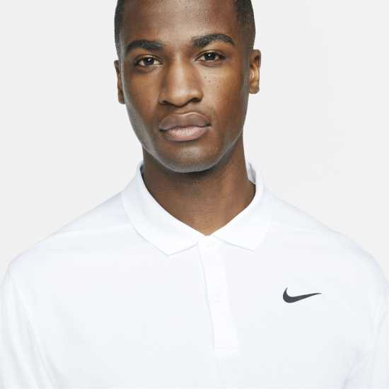 Nike Мъжка Блуза С Яка Dri-Fit Victory Golf Polo Shirt Mens White/Black Мъжко облекло за едри хора
