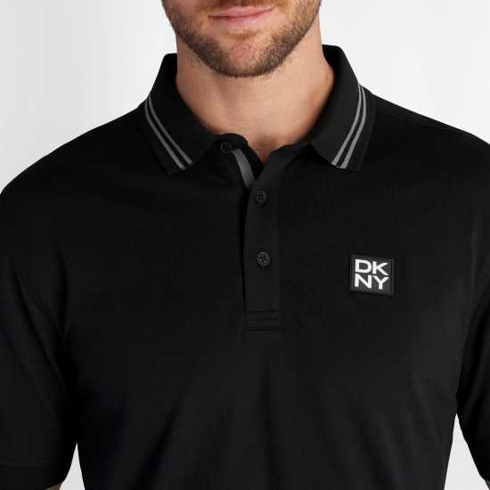 Dkny Golf Spike Pique Polo Black/Silver Мъжки тениски с яка