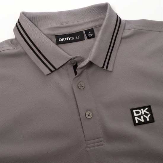 Dkny Golf Spike Pique Polo Silver/Black Мъжки тениски с яка