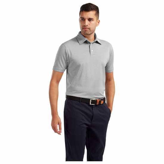 Footjoy Мъжка Блуза С Яка Solid Polo Shirt Mens Grey - Мъжки тениски с яка
