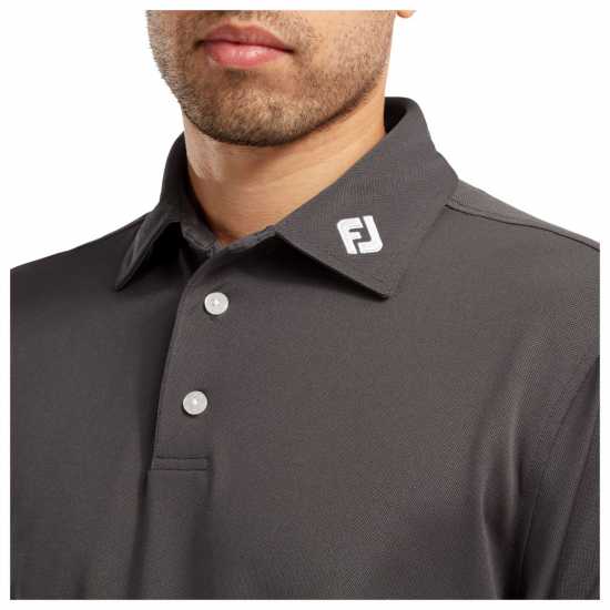 Footjoy Мъжка Блуза С Яка Solid Polo Shirt Mens Charcoal Мъжки тениски с яка