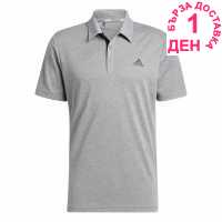 Adidas Мъжка Блуза С Яка Heather Polo Shirt Mens Grey Мъжки тениски с яка