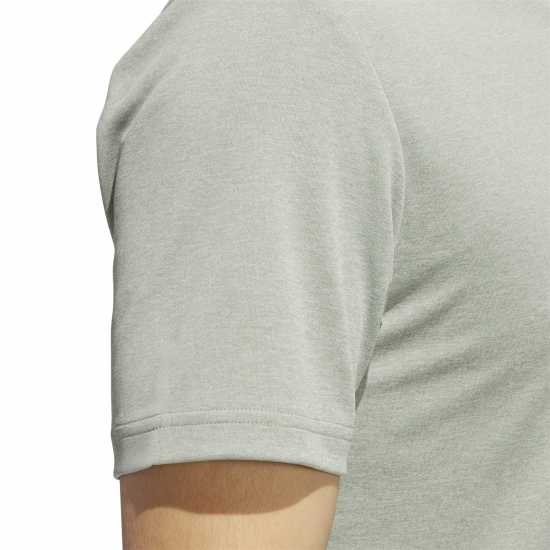 Adidas Мъжка Блуза С Яка Heather Polo Shirt Mens Сребърно зелено Дрехи за голф