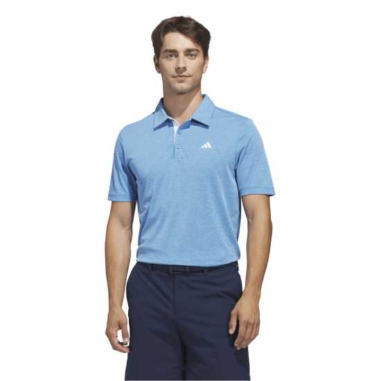 Adidas Мъжка Блуза С Яка Heather Polo Shirt Mens Lucid Blue 