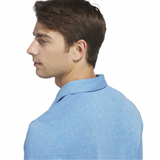 Adidas Мъжка Блуза С Яка Heather Polo Shirt Mens Lucid Blue 