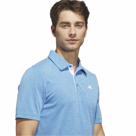 Adidas Мъжка Блуза С Яка Heather Polo Shirt Mens Lucid Blue 